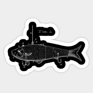 Fishing Lure Patent Print 1908 Sticker